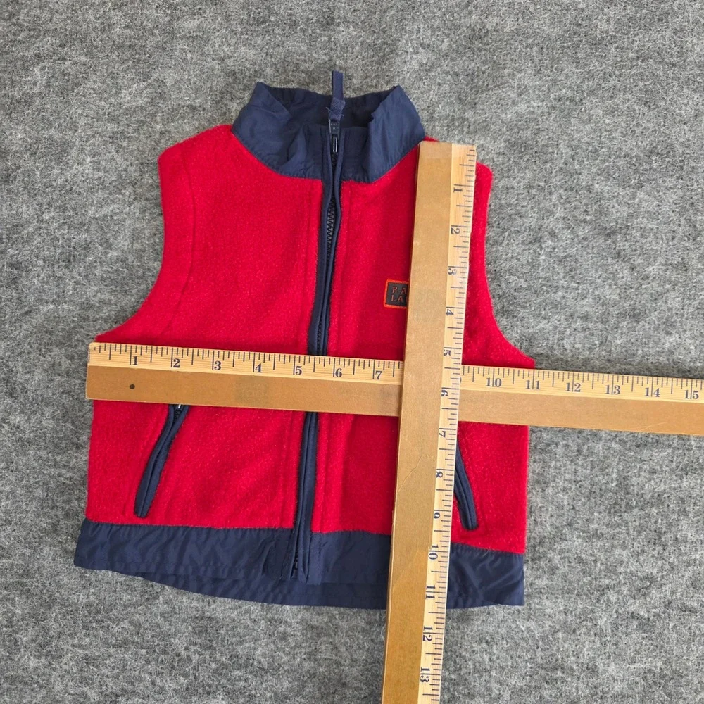 Ralph Lauren Kids Red Fleece Vest‎ 3-12 Months Small Full Zip Up Pockets
